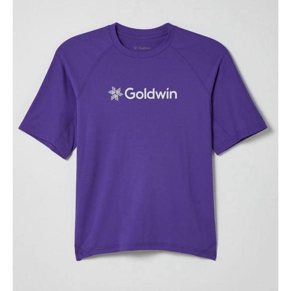 New Goldwin T-Shirt Men‎ Size Large (4) Purple Gorpcore Logo Dry Polygiene - Picture 1 of 7